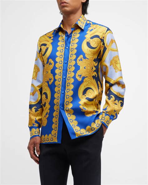 mens silk shirts versace|authentic Versace shirt.